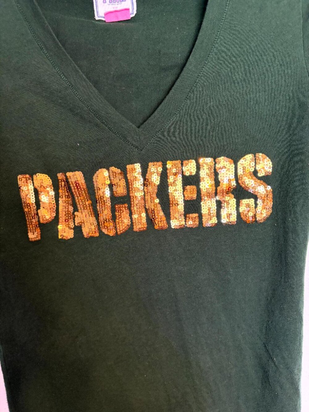Pink Victoria's Secret Womens Green Bay Packers NFL T-Shirt Short Sleeve Small